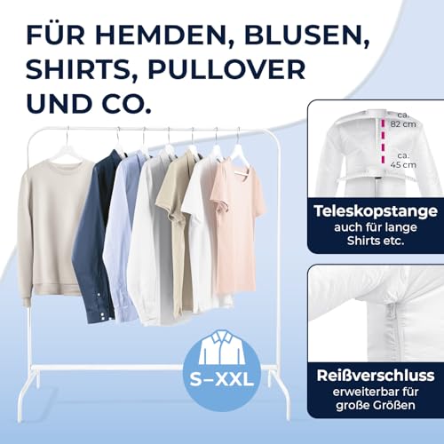 Automatischer Bügler für Hemden und Blusen, Bügelpuppe (Trocknet und bügelt Kleidung automatisch in einem Schritt) (Schnee Weiß / Silber)