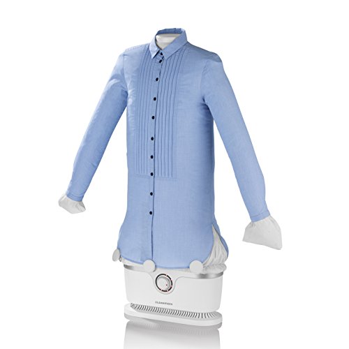 Automatischer Bügler für Hemden und Blusen, Bügelpuppe (Trocknet und bügelt Kleidung automatisch in einem Schritt) (Schnee Weiß / Silber)